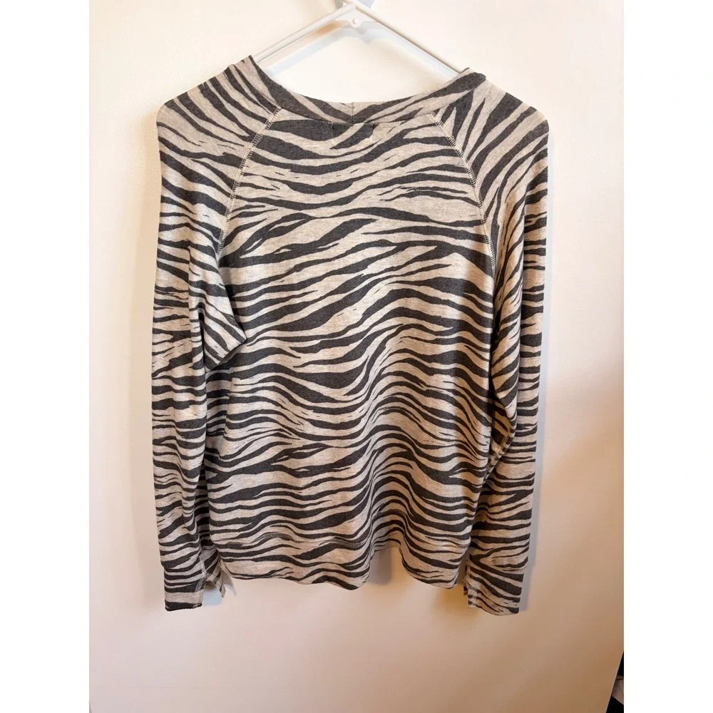 LNA Brushed Zebra Vintage‎ Raglan Top SZ sm
